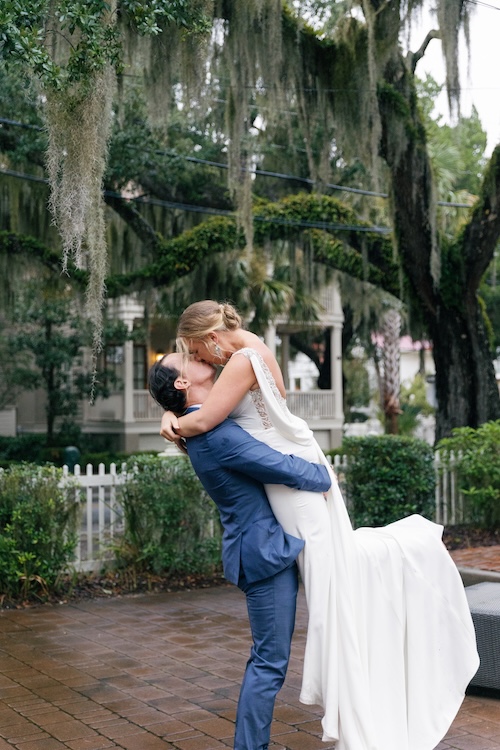 couple at a fall wedding in South Carolina